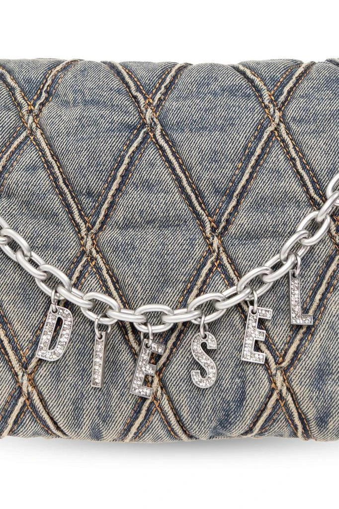 Diesel Diesel Charm-D Embellished Denim Shoulder Bag 5