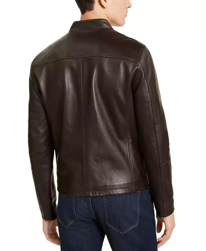 Michael Kors Men's Leather Racer Jacket, Created for Macy's 2