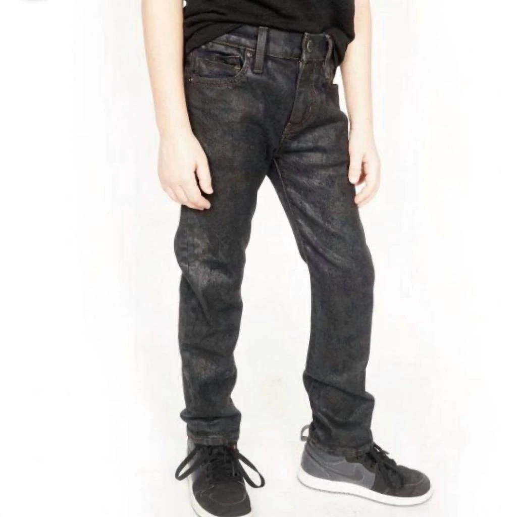 Cult Of Individuality Kid's Cult Rogue Slim Straight Stretch Denim Jeans In Black Ice 1