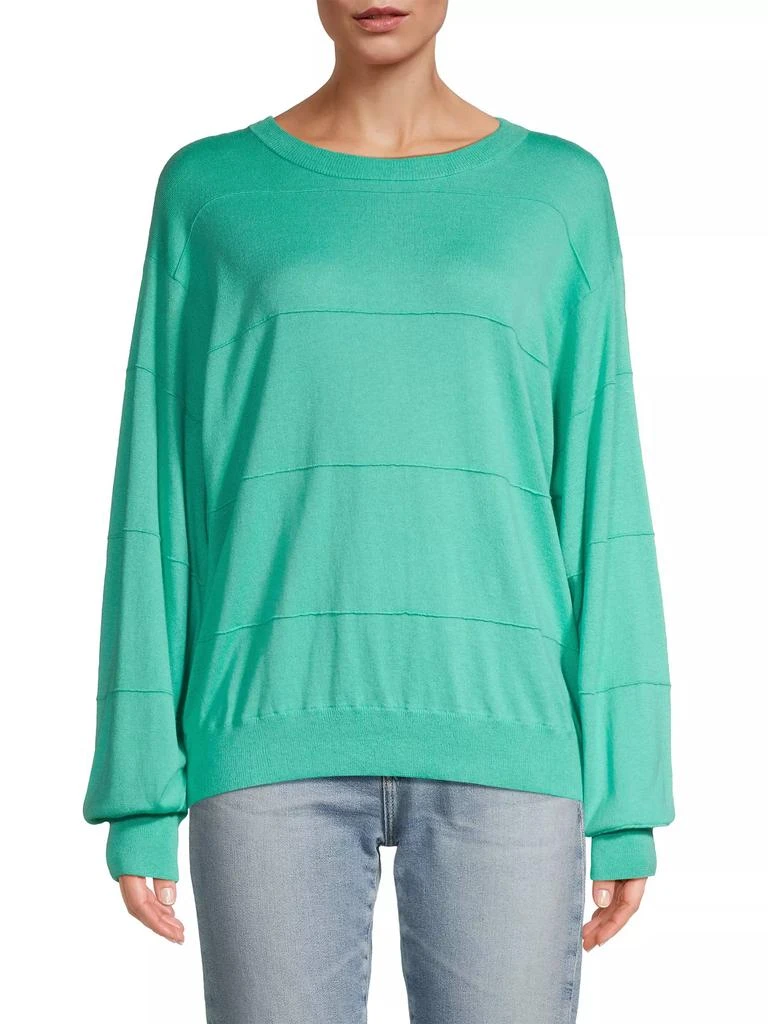 CRUSH CASHMERE Balou Striped Cotton-Blend Sweater 3