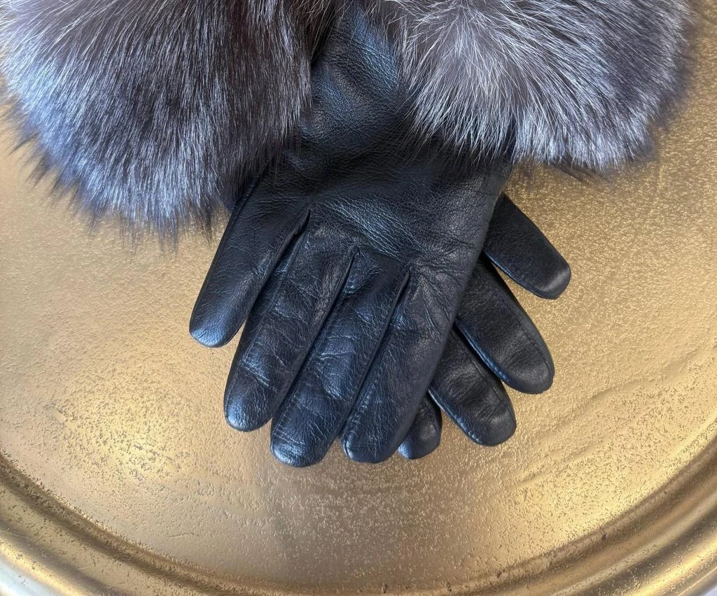 Morris Kaye Morris Kaye - Women
s Leather Gloves With Fox Cuff 3