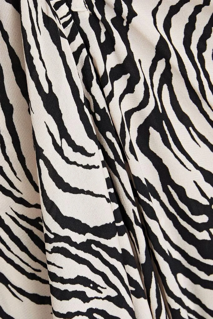 Isabel Marant Albi ruched zebra-print silk-blend crepe midi dress 4