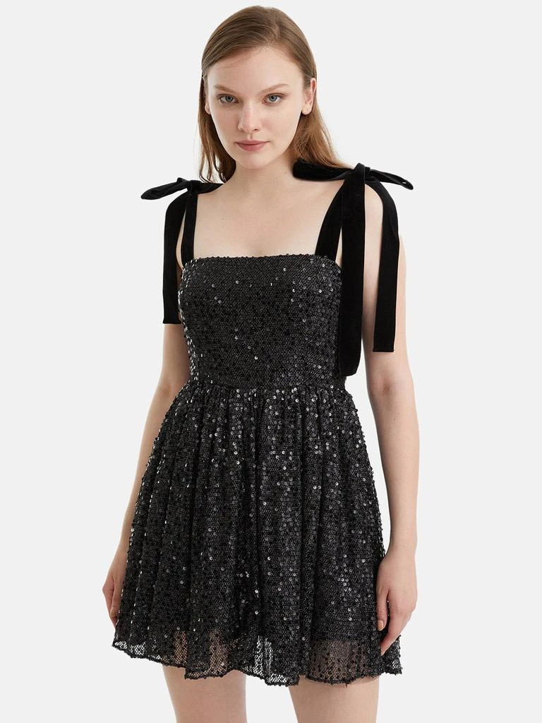 Nocturne Sequined Flowy Mini Dress 1