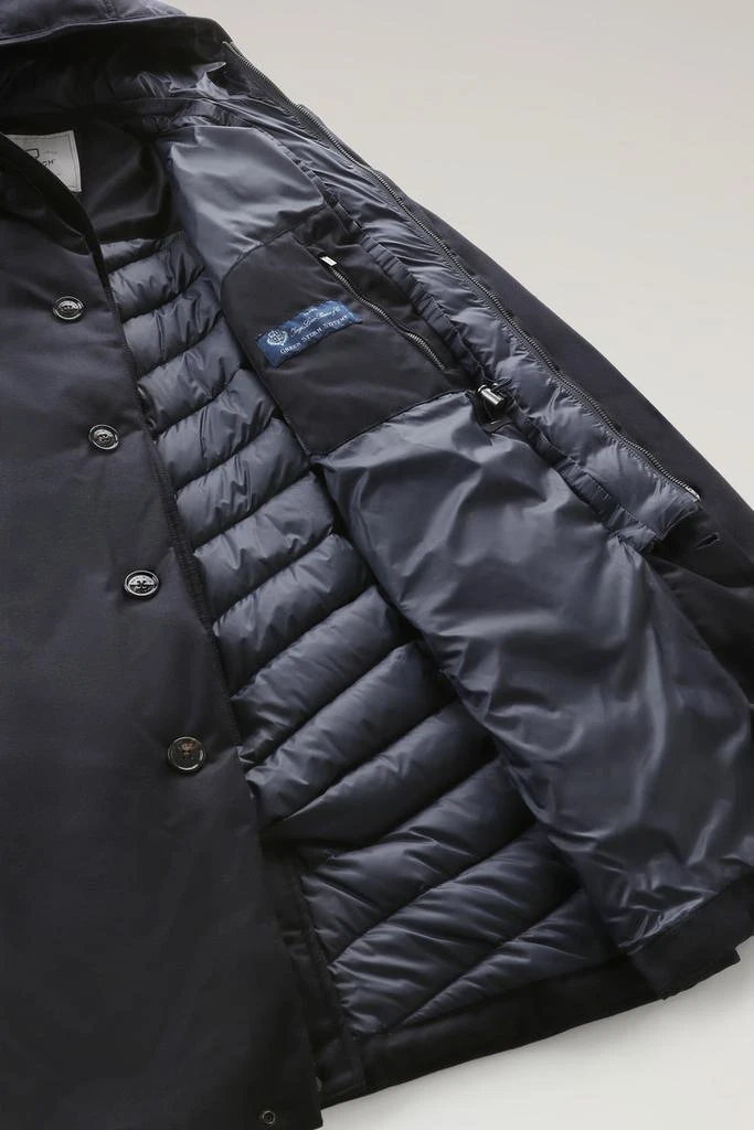 Woolrich Luxury 2-In-1 Coat in Fine Italian Wool and Silk Crafted with a Loro Piana Fabric - Men - Blue 5