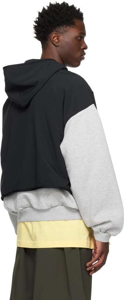 Fear of God ESSENTIALS Gray & Black Layered Hoodie 3