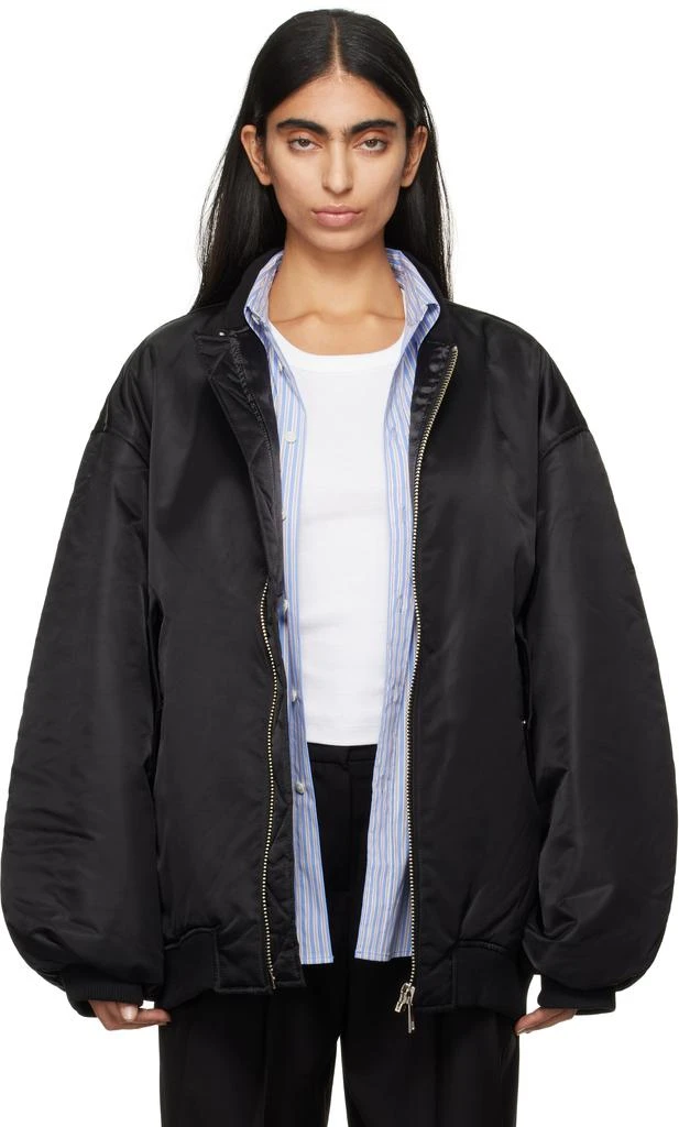The Frankie Shop Black Astra Bomber Jacket 1