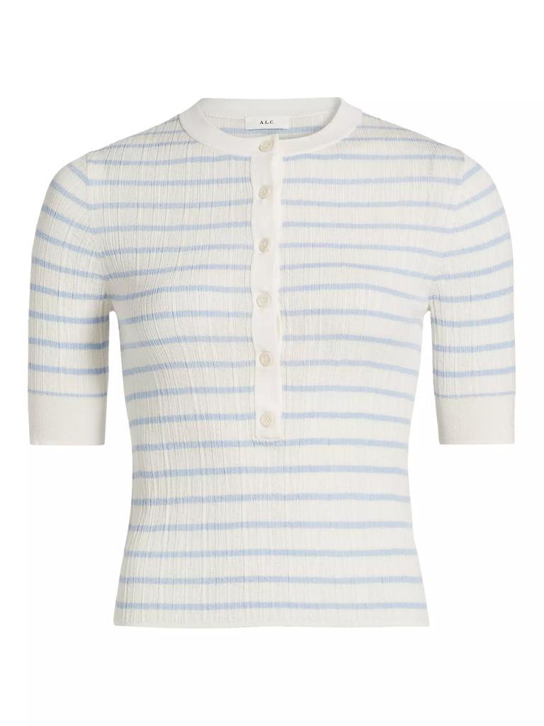 A.L.C. Fisher Ribbed Cotton-Blend Blouse