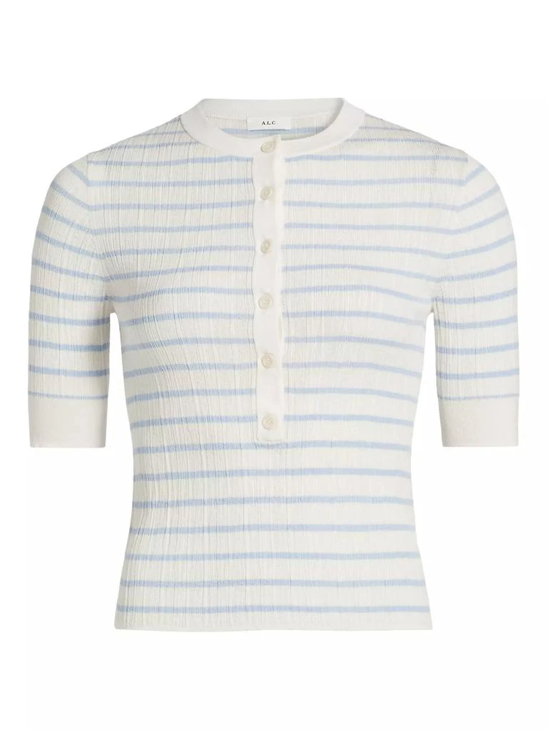 A.L.C. Fisher Ribbed Cotton-Blend Blouse 1