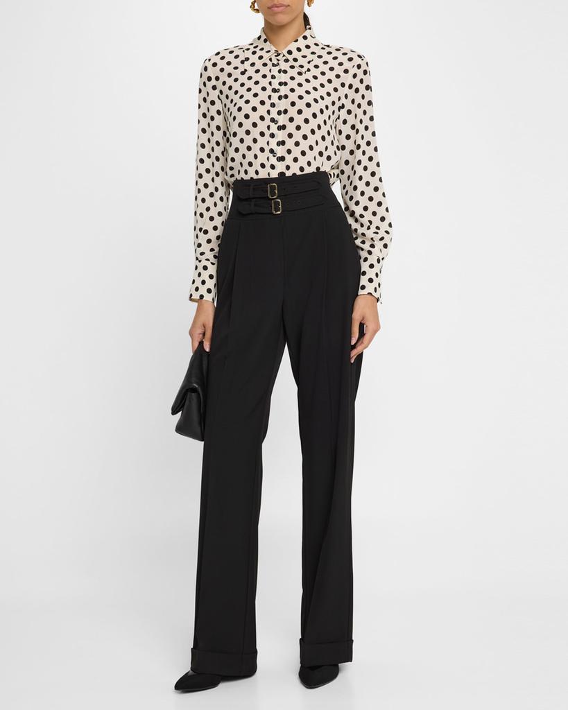 Marella Aguzze High-Rise Canvas Trousers