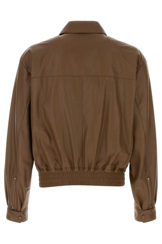 Giorgio Armani Giorgio Armani Zip Cuffed Leather Jacket 2