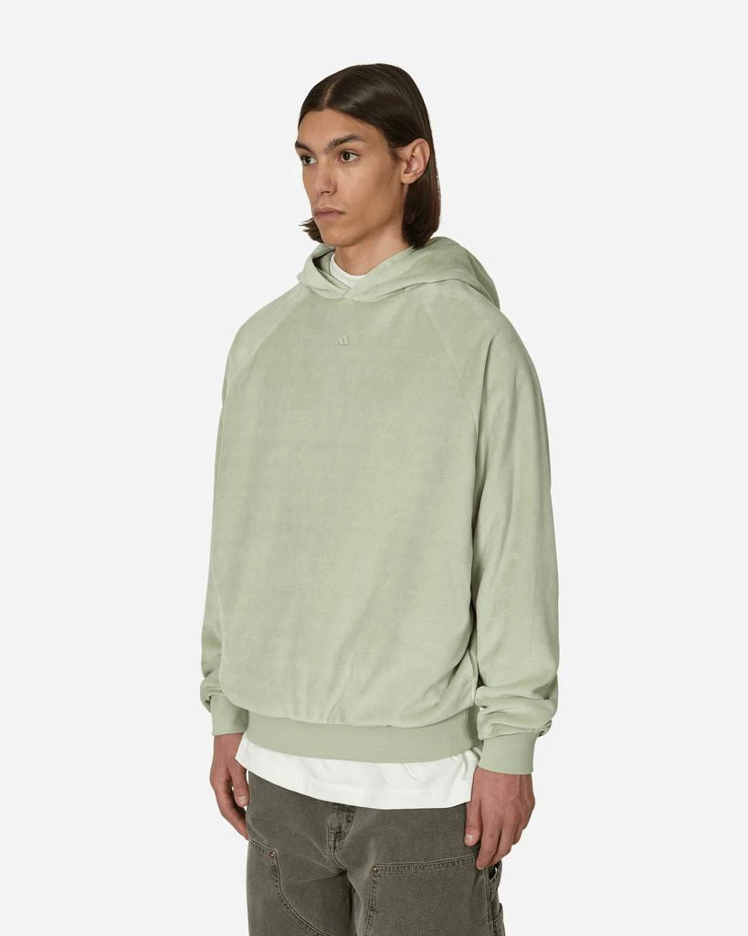 Adidas Basketball Velour Hooded Sweatshirt Green 2