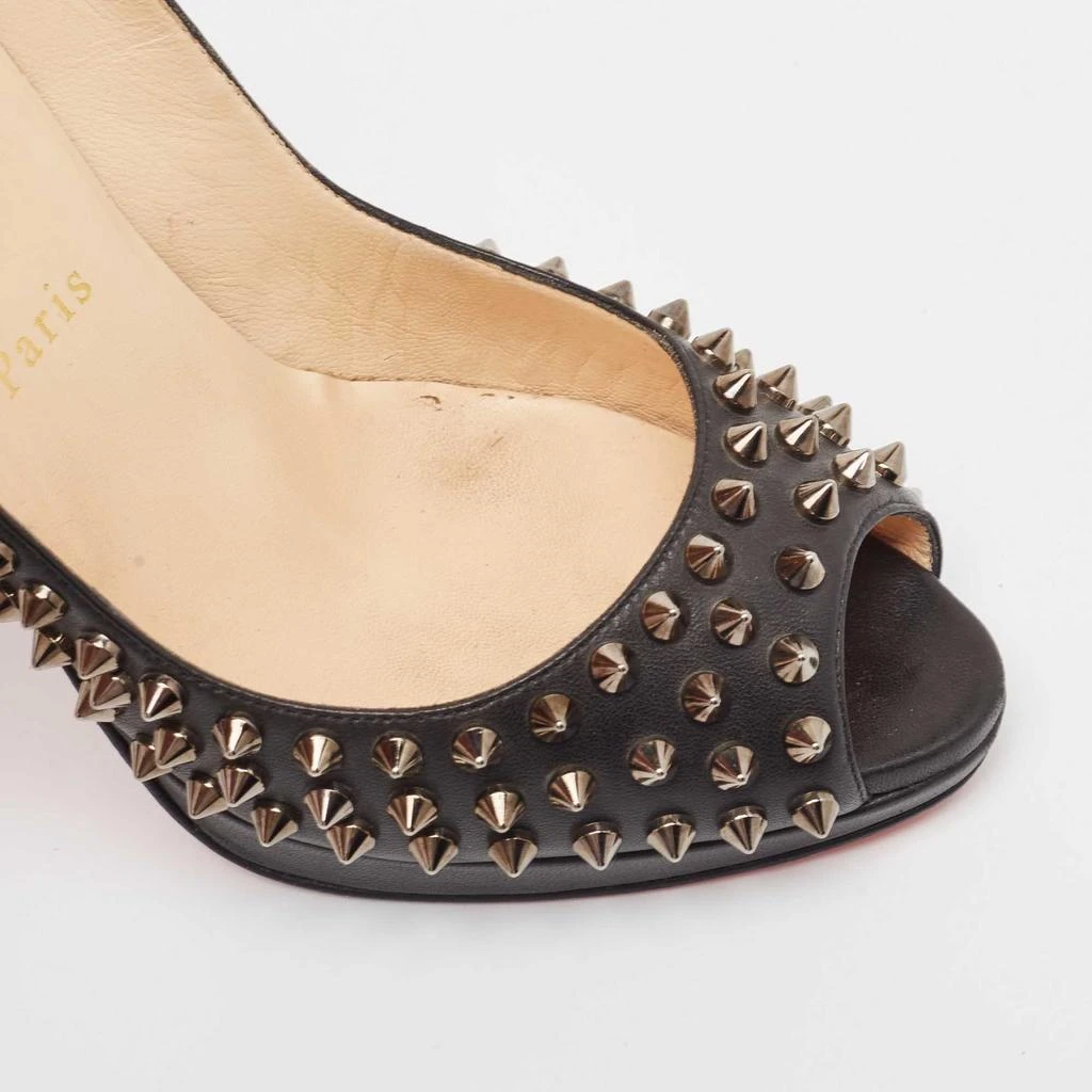 Christian Louboutin Christian Louboutin Black Leather Yolanda Spikes Pumps Size 38.5 7