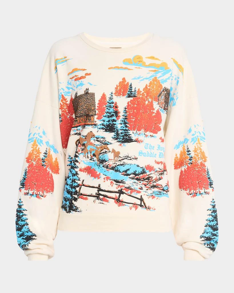 MOTHER The Drop Square Graphic Crewneck Sweatshirt 1