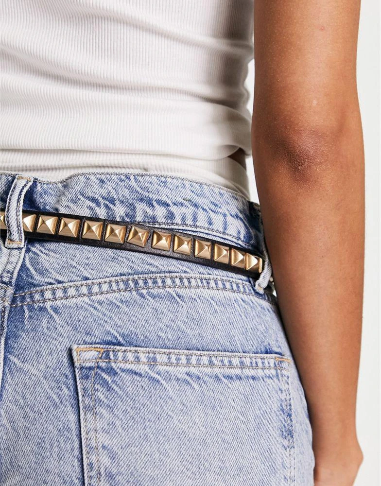 ALL SAINTS AllSaints 18mm leather stud belt in black 4