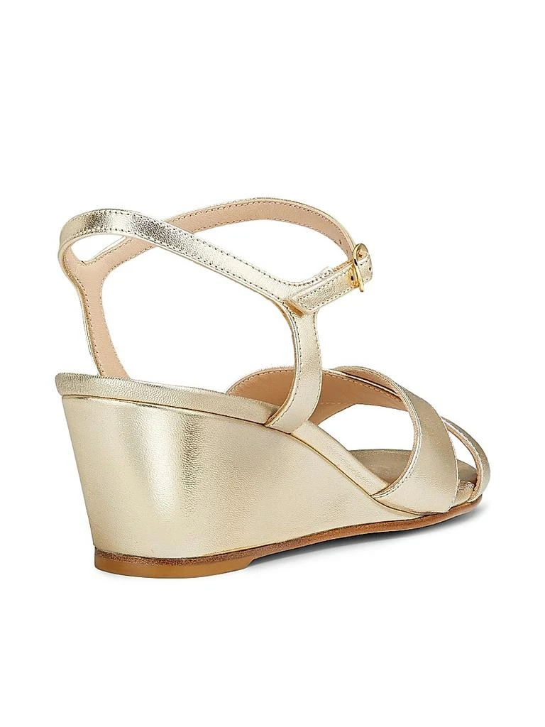Stuart Weitzman Dayna 50MM Metallic Leather Wedge Sandals 3