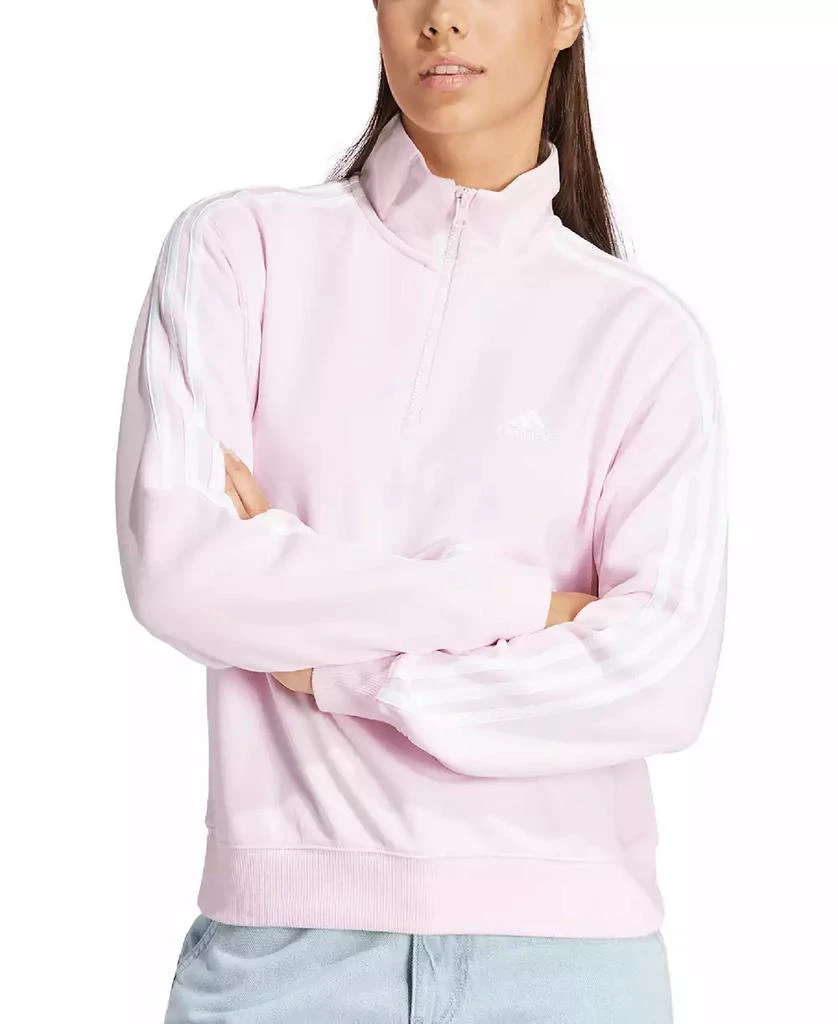 adidas Women's Cotton 3-Stripes Quarter-Zip Sweatshirt 1