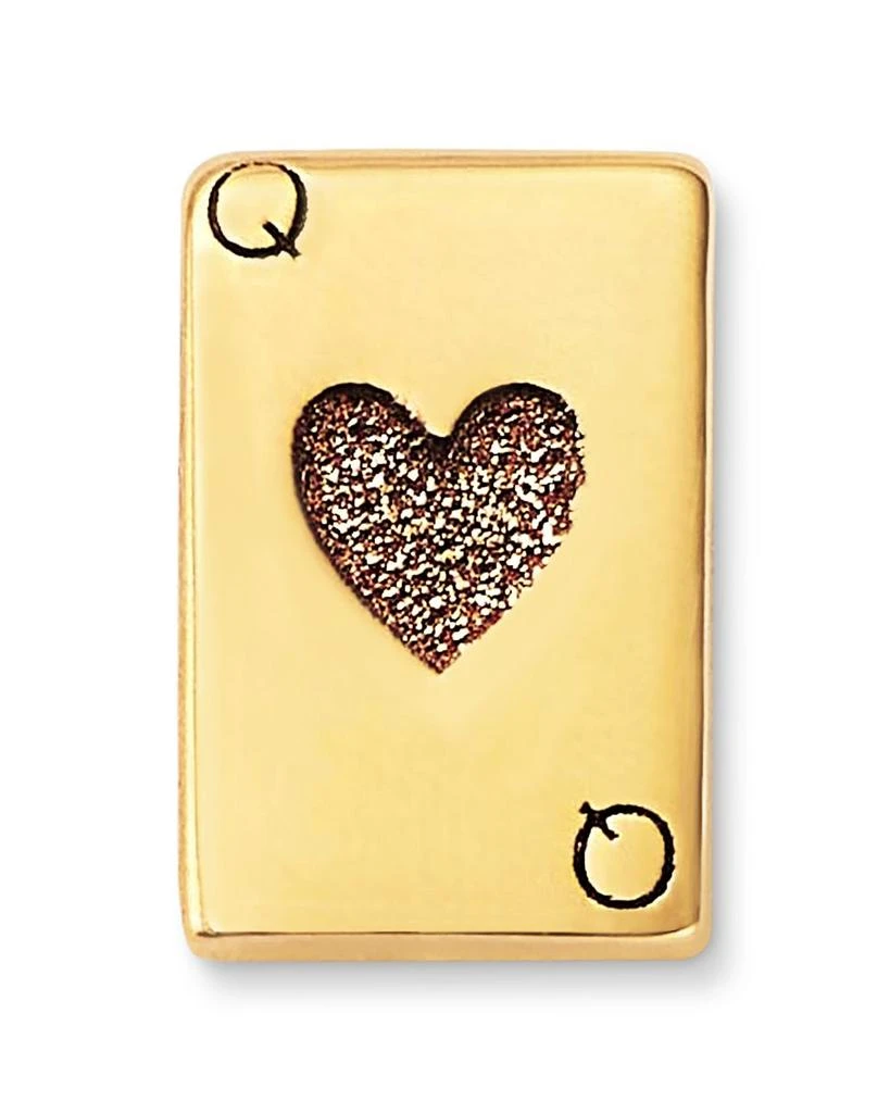 Zoe Chicco 14K Yellow Gold Itty Bitty Symbols Queen of Hearts Single Stud Earrings 1