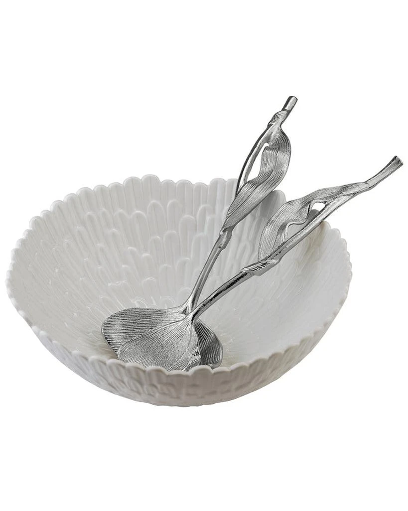 Michael Aram Chrysanthemum Salad Bowl & Tulip Servers 1