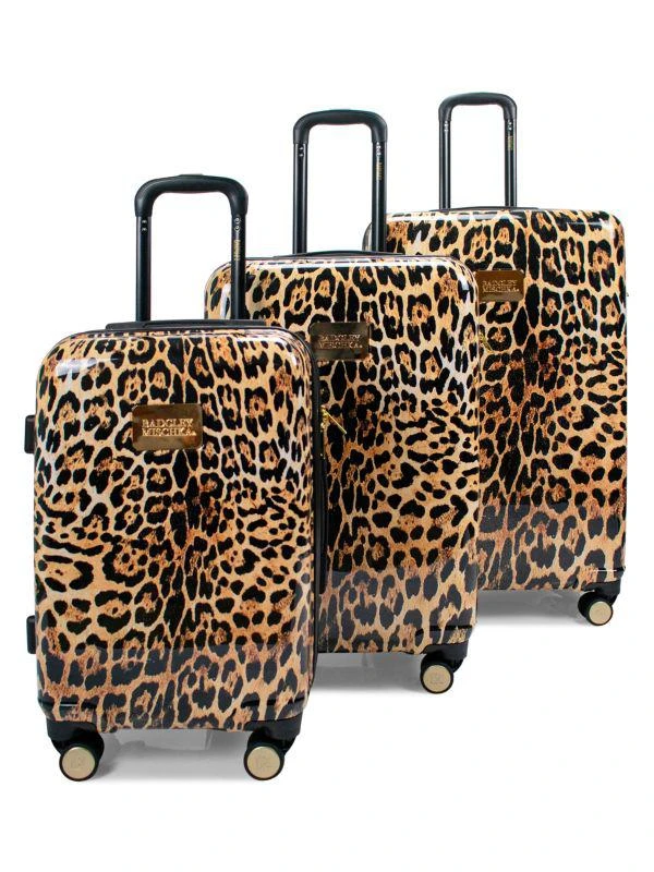 Badgley Mischka 3-Piece Leopard-Print Spinner Suitcase 1
