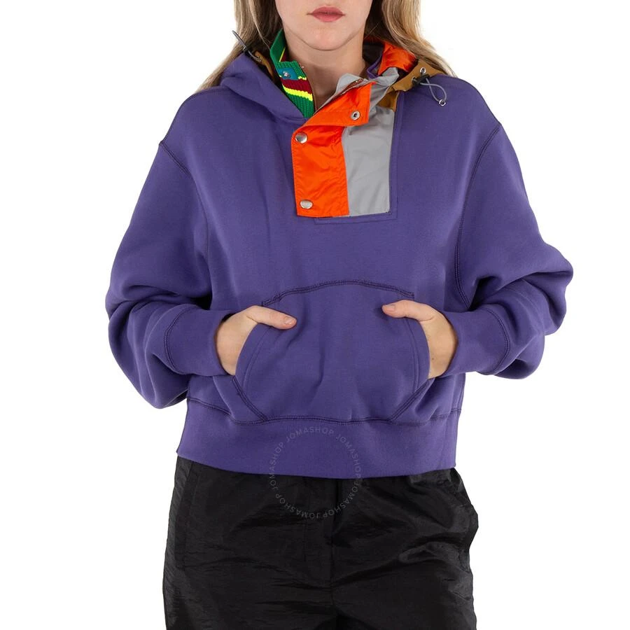 Kolor Kolor Ladies Light Purple Panelled Cotton Hoodie, Brand Size 3 (Large) 1