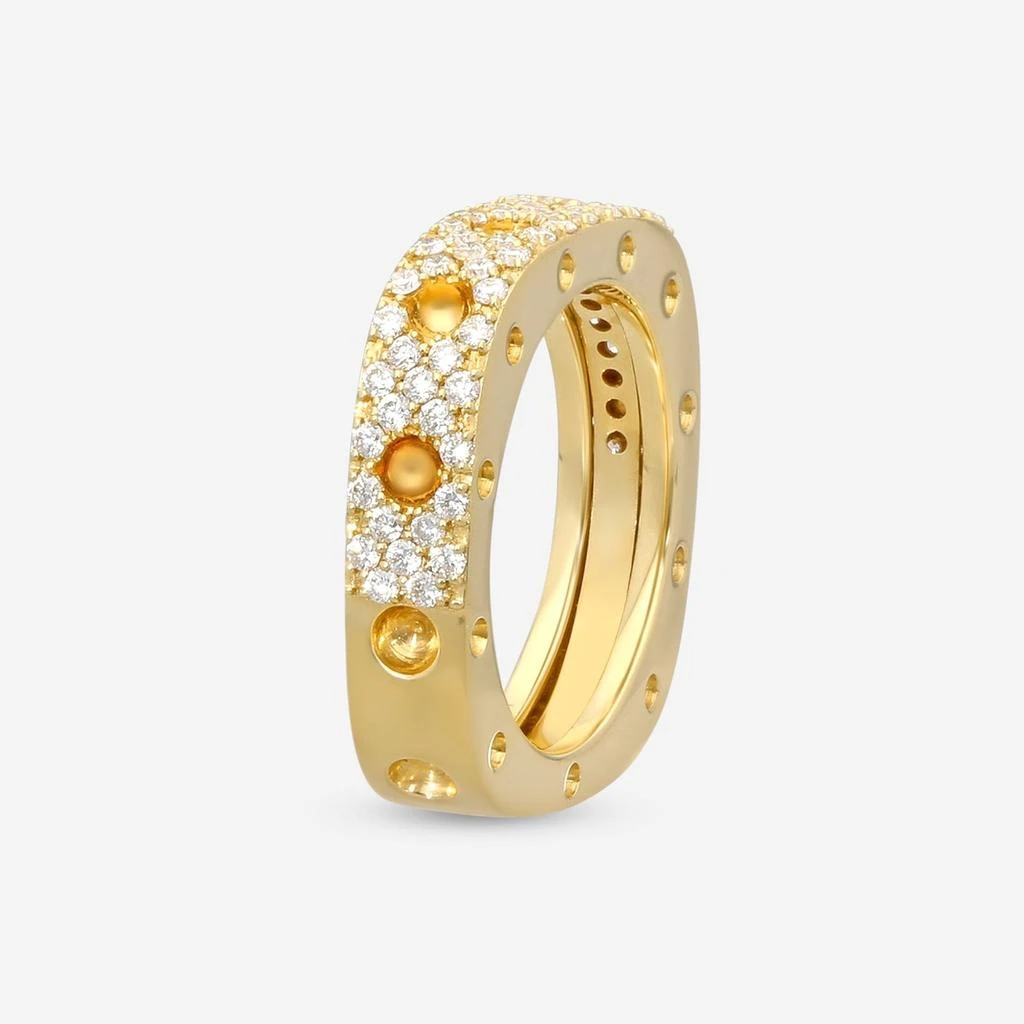 Roberto Coin Roberto Coin Pois Moi 18K Yellow Gold Diamond 1-Row Square Band Ring Sz. 6 888703AY60X0-copy