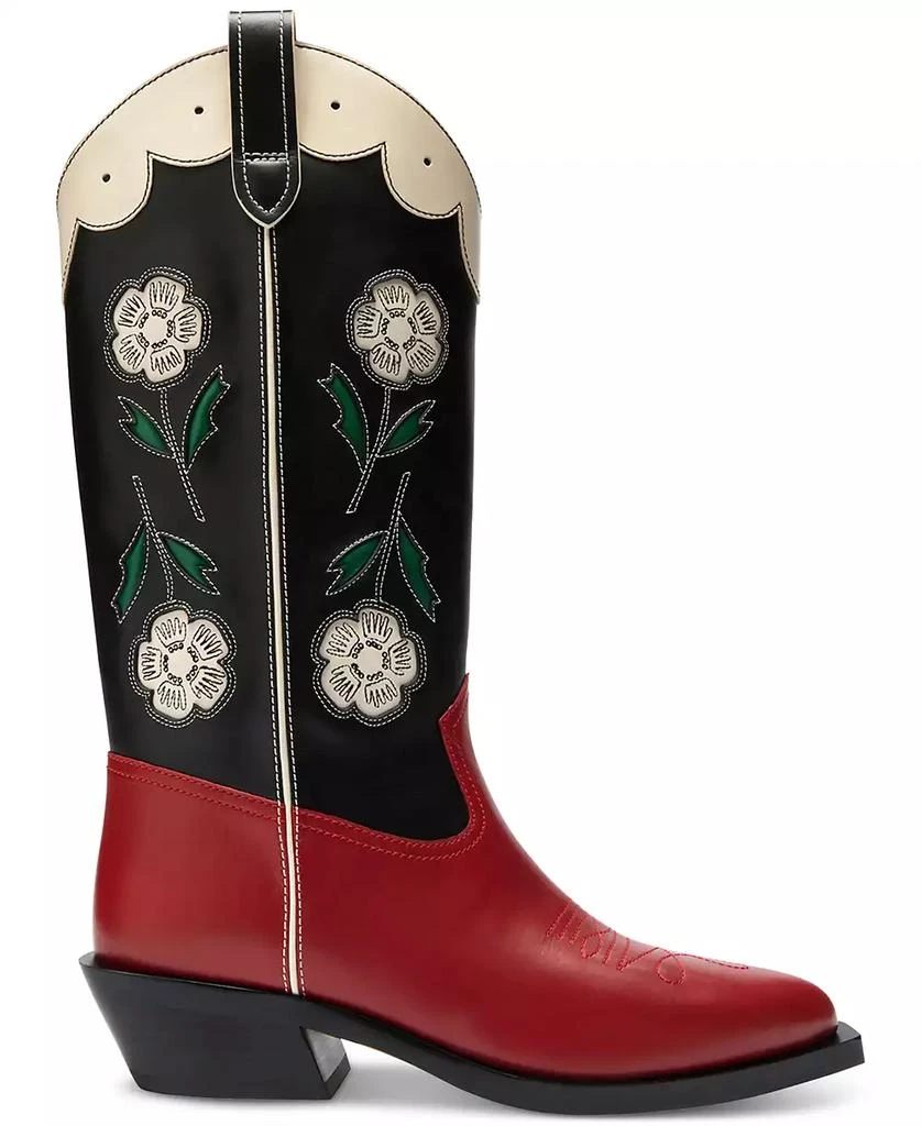 Coach Women's Aria Leather Tall Low-Heel Cowboy Boots 2