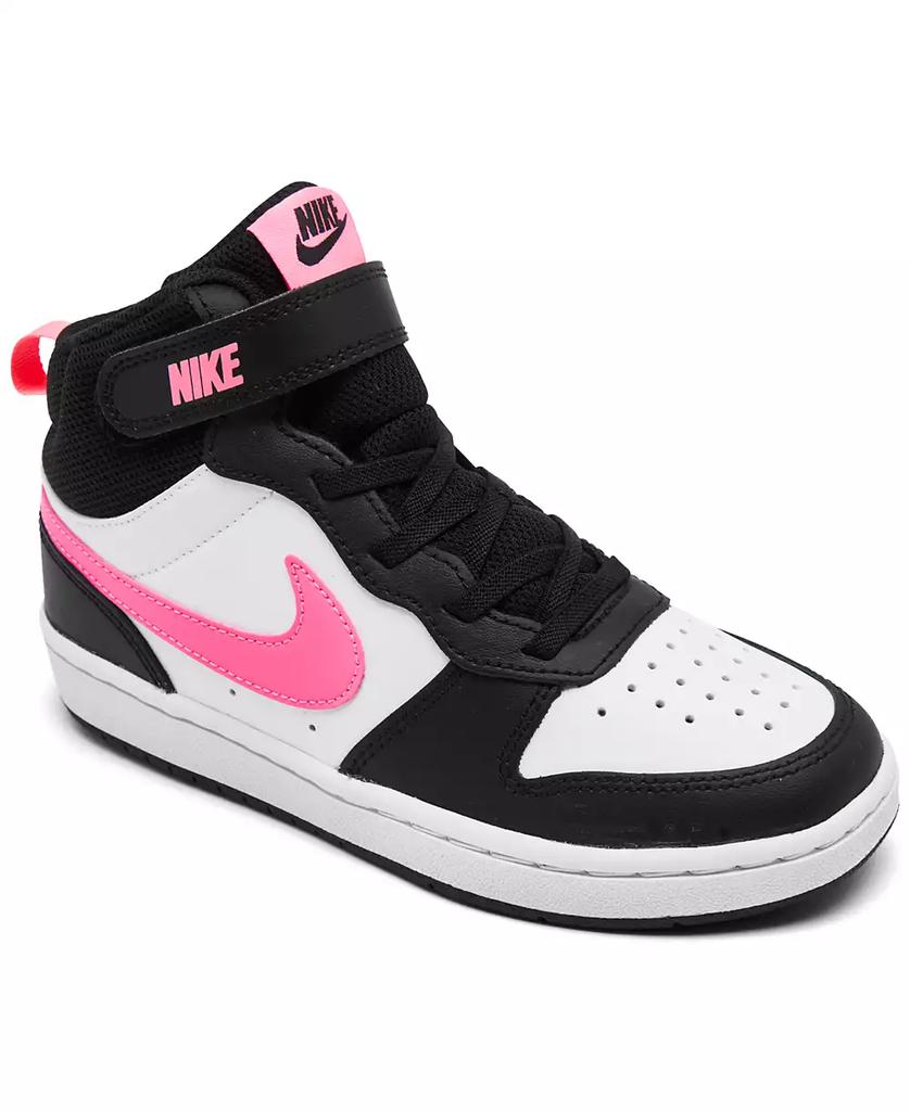 NIKE Little Girls Court Borough Mid 2 Adjustable Strap Closure Casual Sneakers from Finish Line