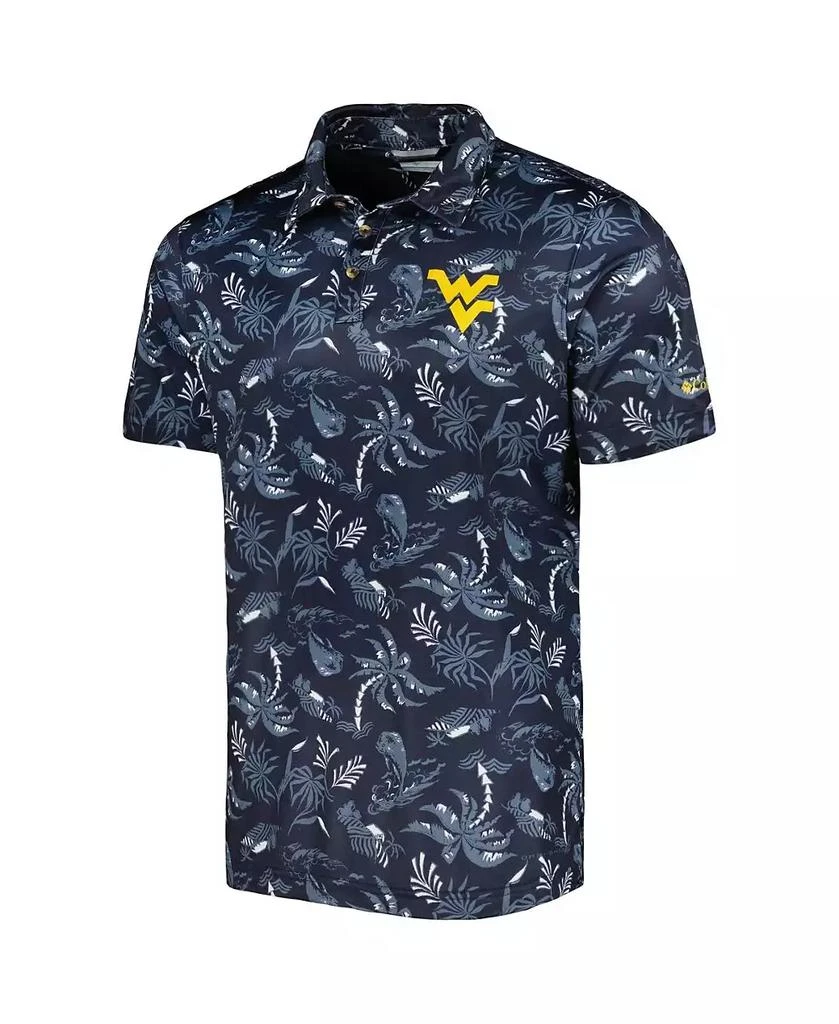 Columbia Men's Navy West Virginia Mountaineers Super Terminal Tackle Omni-Shade Polo Shirt 3