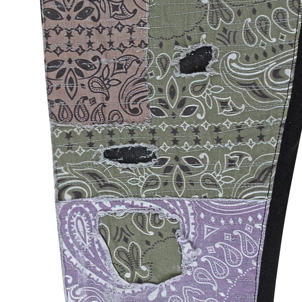 AMIRI BANDANA ART PATCH AGED BLACK JEANS 6