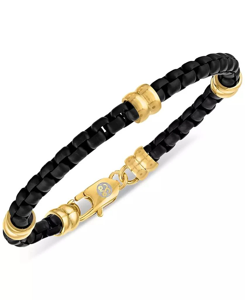 Esquire Men's Jewelry Box Link Chain Bracelet in Black & Gold-Tone Ion Plated Stainless Steel, Exclusively at Macy's 5
