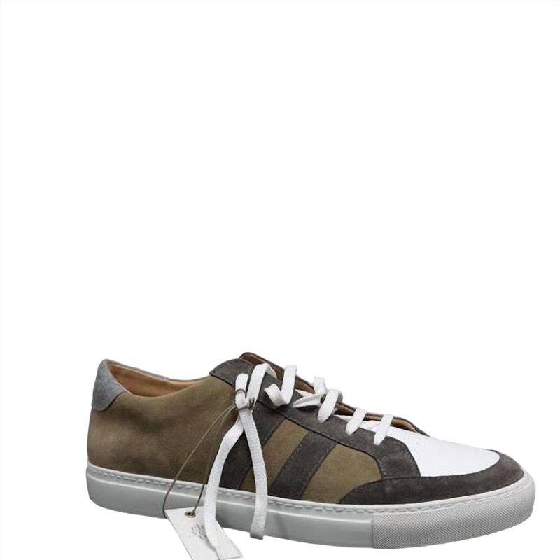 Eleventy Men Suede & Leather Sneaker In Tan