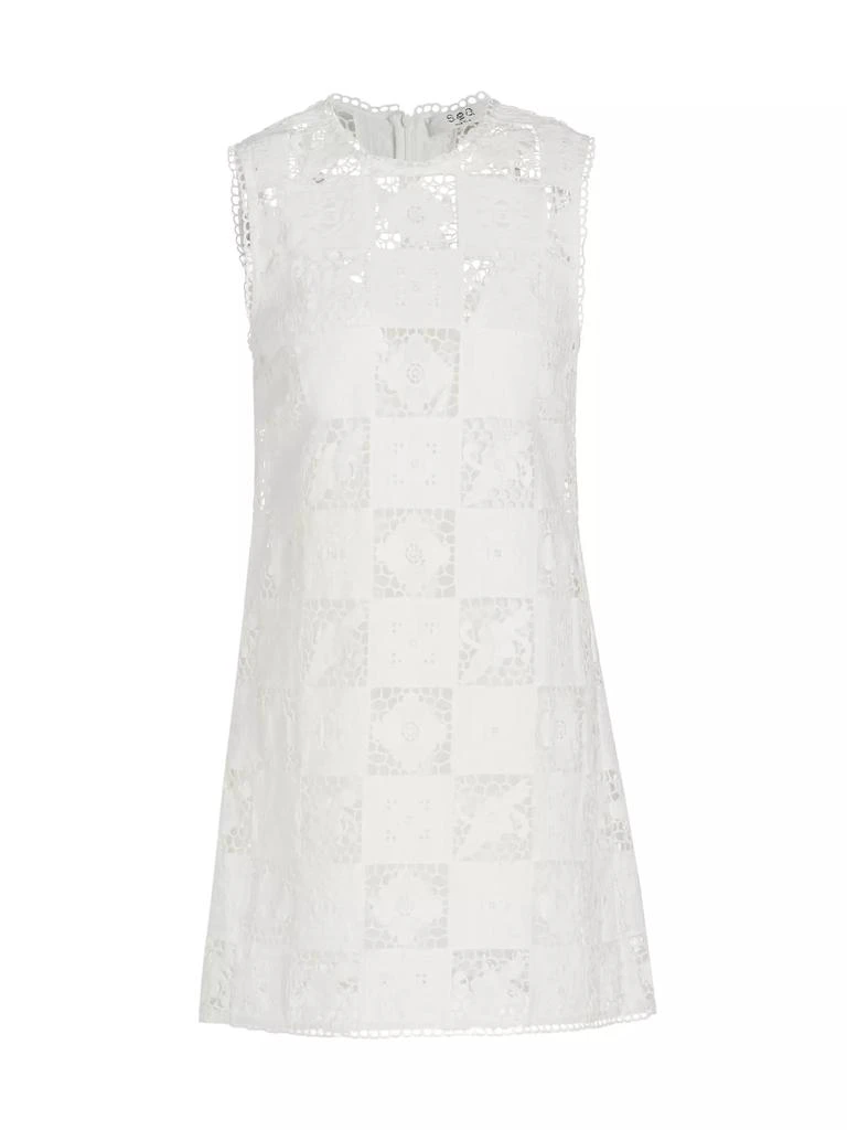 Sea Melia Patchwork Embroidered Shift Dress 1