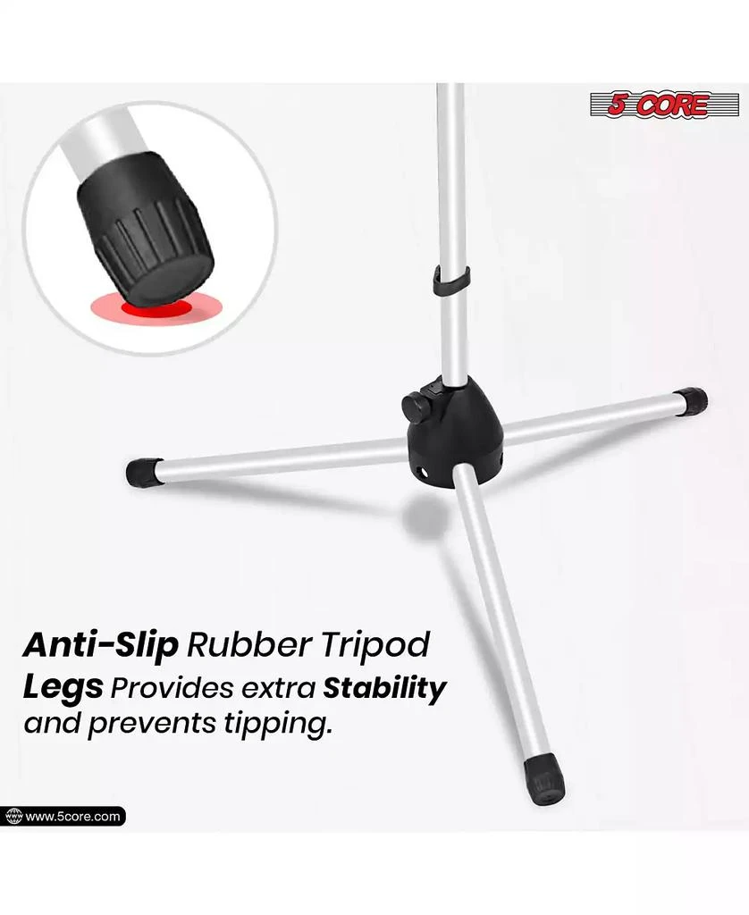 5 Core Microphone Stand Floor 4 Pcs Adjustable w Extending Telescoping Boom Arm 4