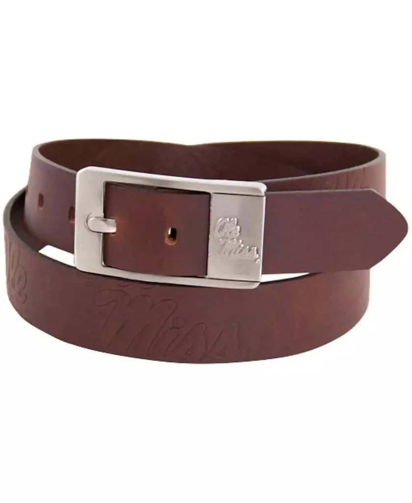 Eagles Wings Men's Mississippi Rebels Brandish Leather Belt - Brown 1