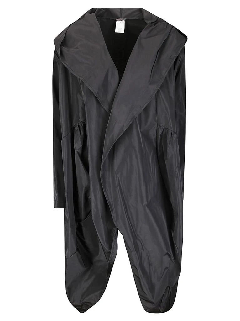 Hira Oversized Black Hooded Trench Coat