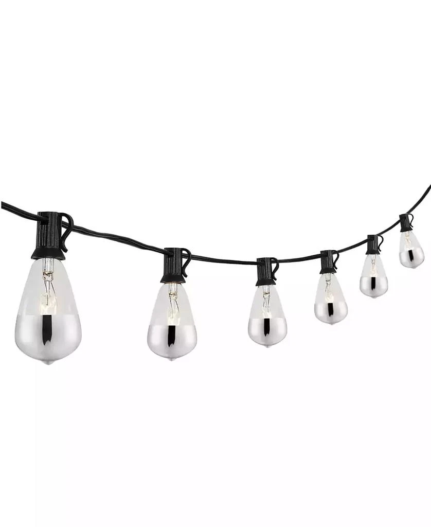 JONATHAN Y 10-Light Indoor and Outdoor Rustic Industrial Incandescent C7 Half-Chrome Bulb String Lights 2