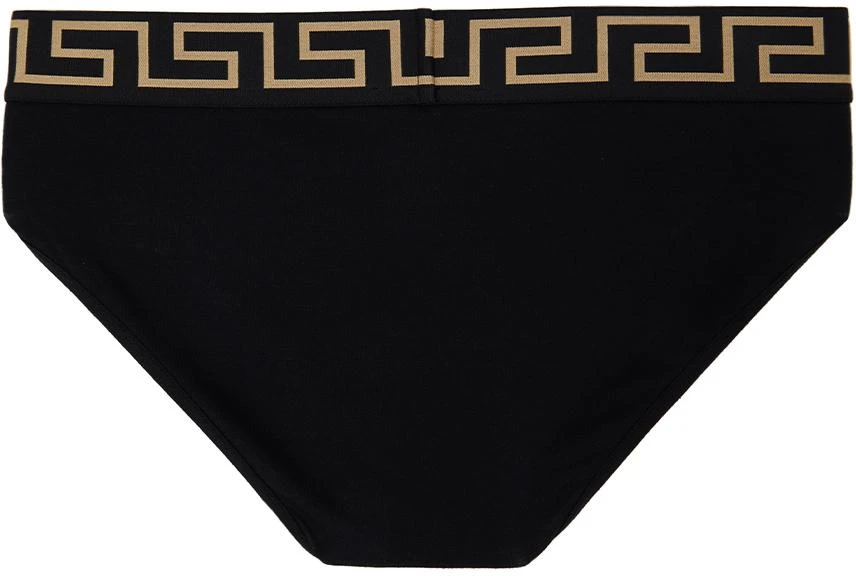 Versace Underwear Black Greca Border Briefs 2