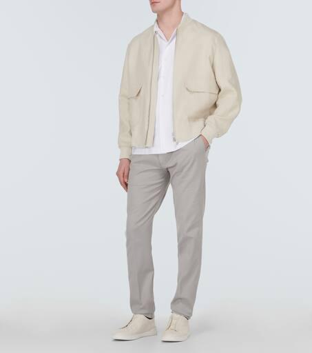 Thom Sweeney Mid-rise slim chinos