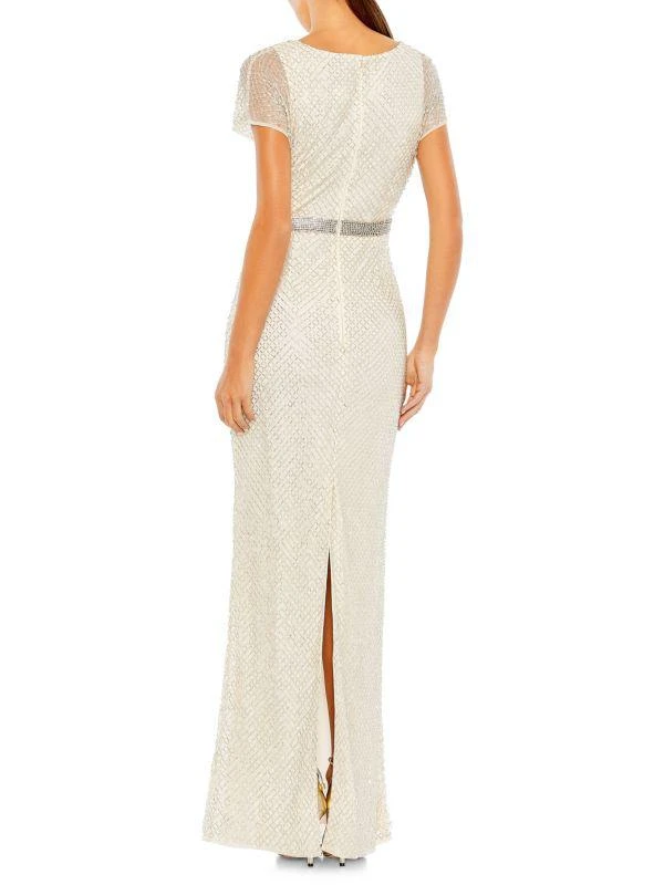 Mac Duggal Butterfly Sleeve Beaded Column Gown 2