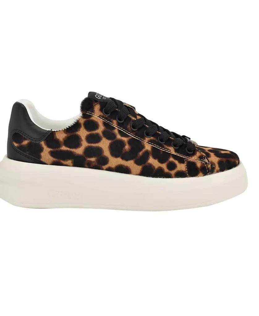 GUESS Women's Elbinah Leopard Pony Lace-Up Sneakers 2