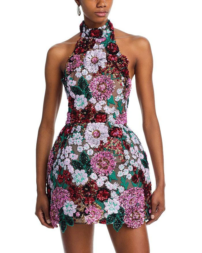 BRONX AND BANCO Deirdre Sequinned Halter Dress 1