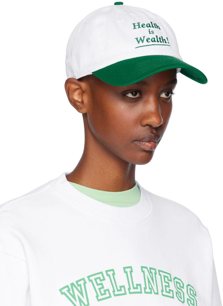 Sporty & Rich White & Green 'Health Is Wealth' Cap 2