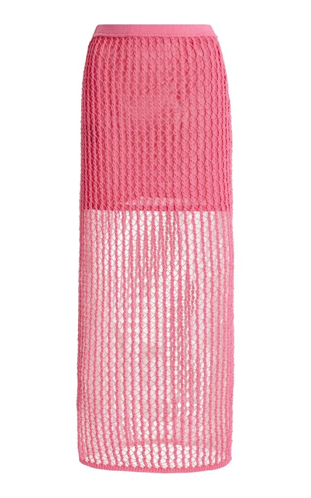 SIMKHAI SIMKHAI - Exclusive Odie Crocheted Cotton-Blend Midi Skirt - Pink - M - Moda Operandi 1