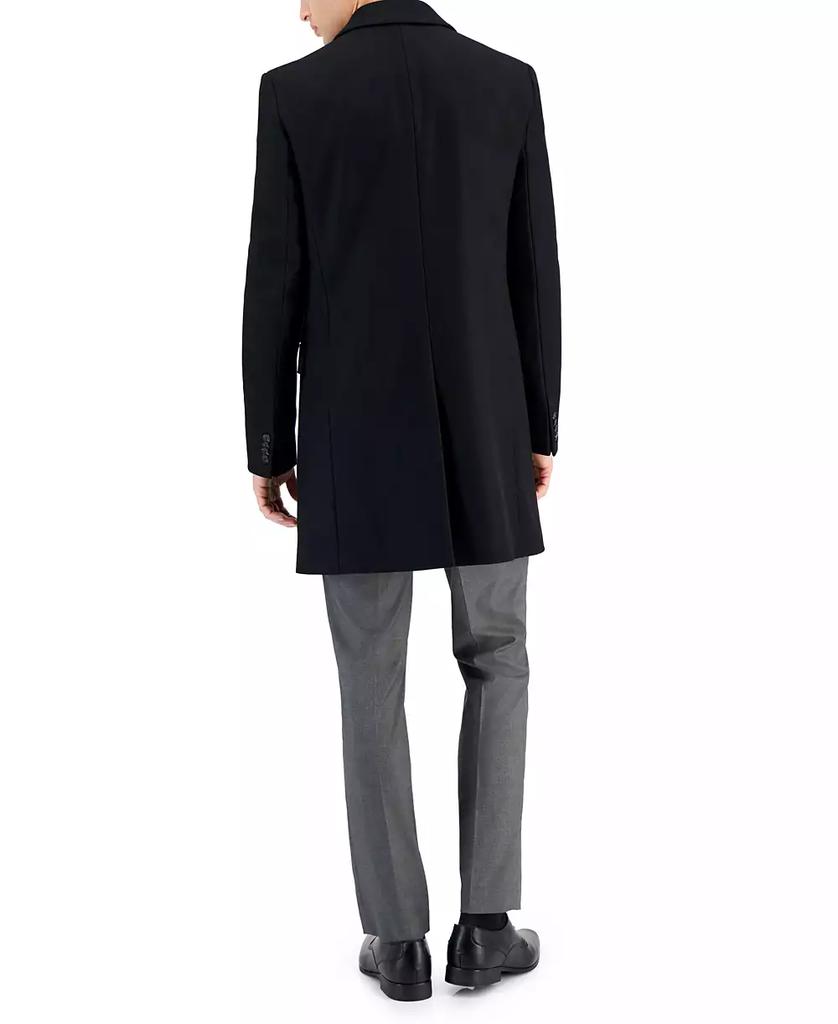 Hugo Boss Men's Slim-Fit Wool Classic Black Overcoat