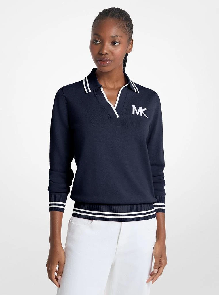Michael Kors Outlet Cotton Blend Polo Sweater