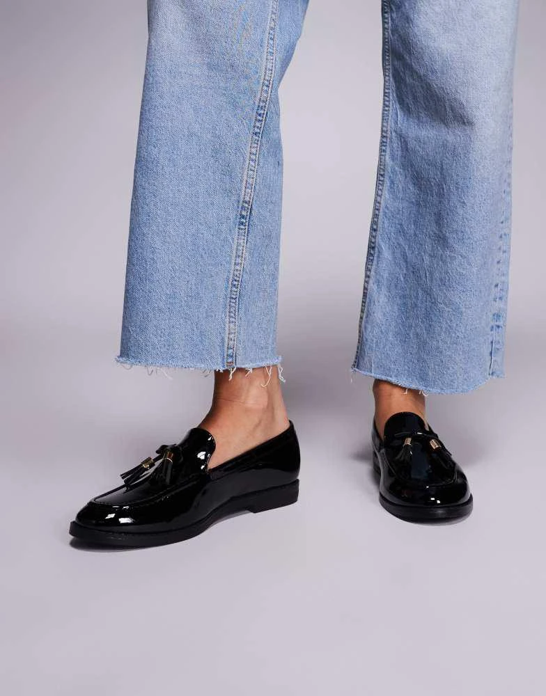 River Island River Island tassel loafers in black patent  display picture 2