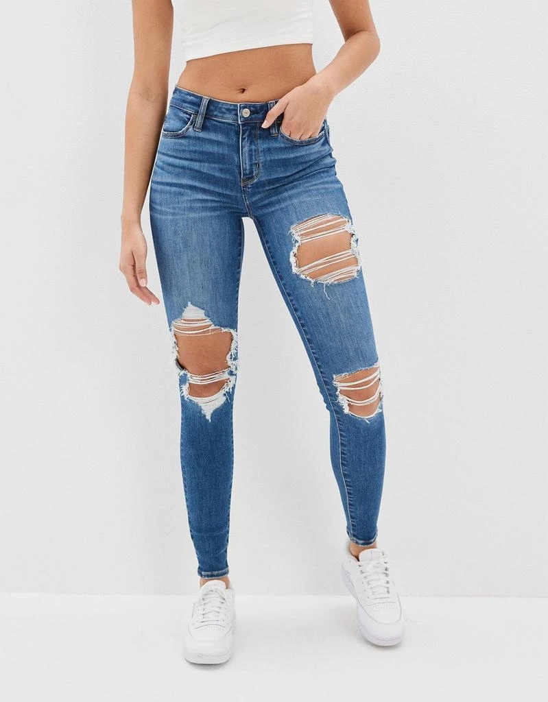 American Eagle Outfitters AE Real Good Upcycled Ne(x)t Level Ripped High-Waisted Jegging 5