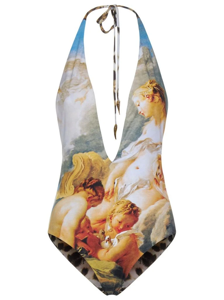 Roberto Cavalli Roberto Cavalli Painting-Print Halterneck Swimsuit 1