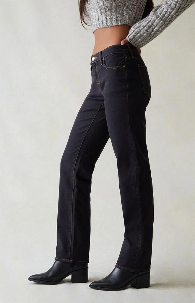 PacSun Stretch Black Low Rise Straight Leg Jeans 3