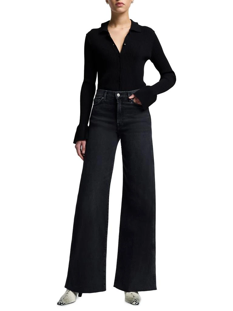 7 For All Mankind Lotta Mid-Rise Stretch Wide-Leg Jeans 2